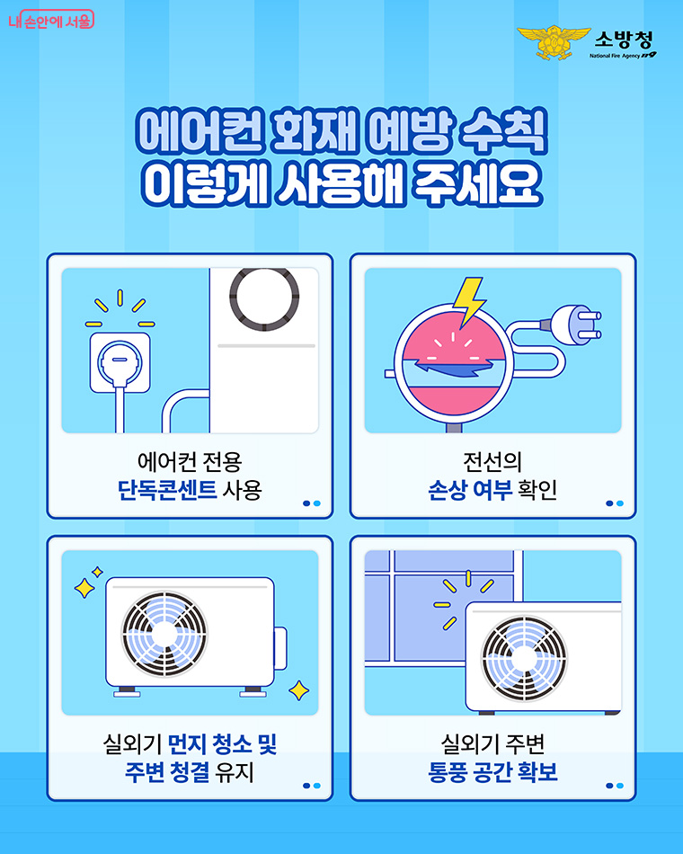 에어컨 화재 예방 수칙 (출처: 소방청)
