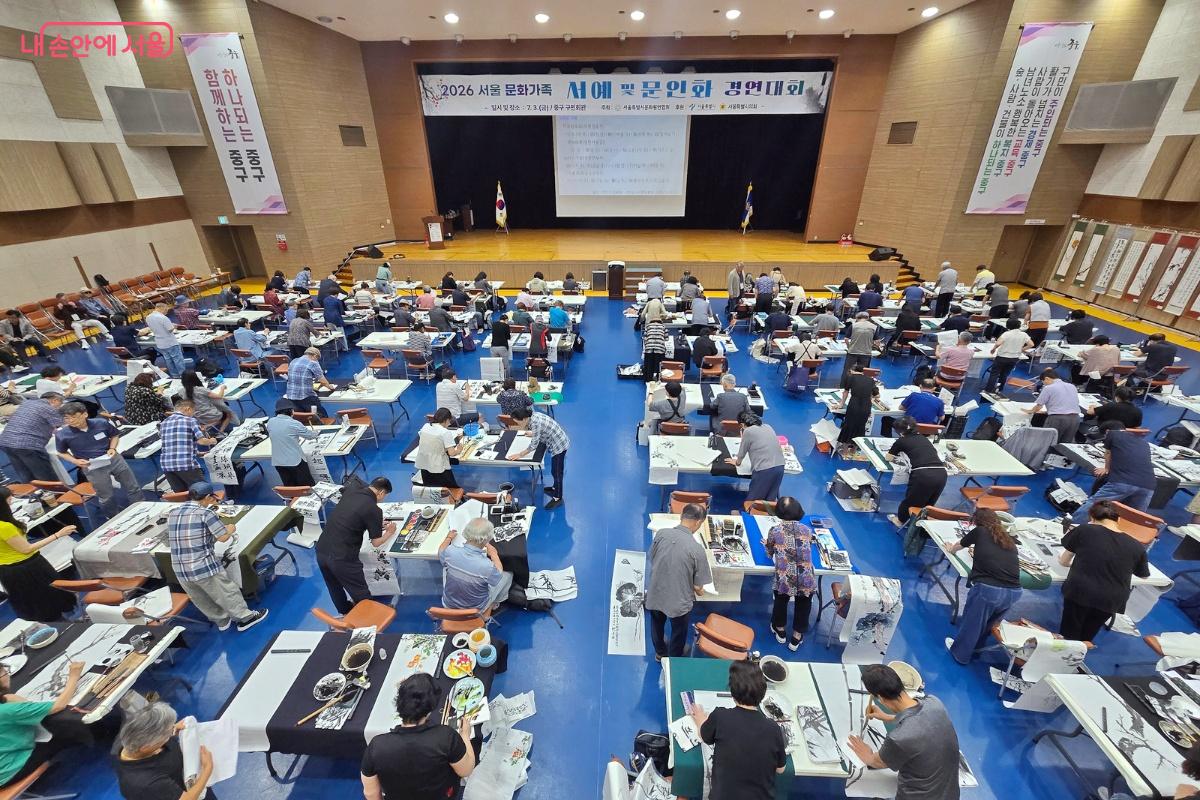 7월 2일, 중구구민회관에서 열린 ‘서울 문화가족 서예 및 문인화 경연대회’ ©김선희