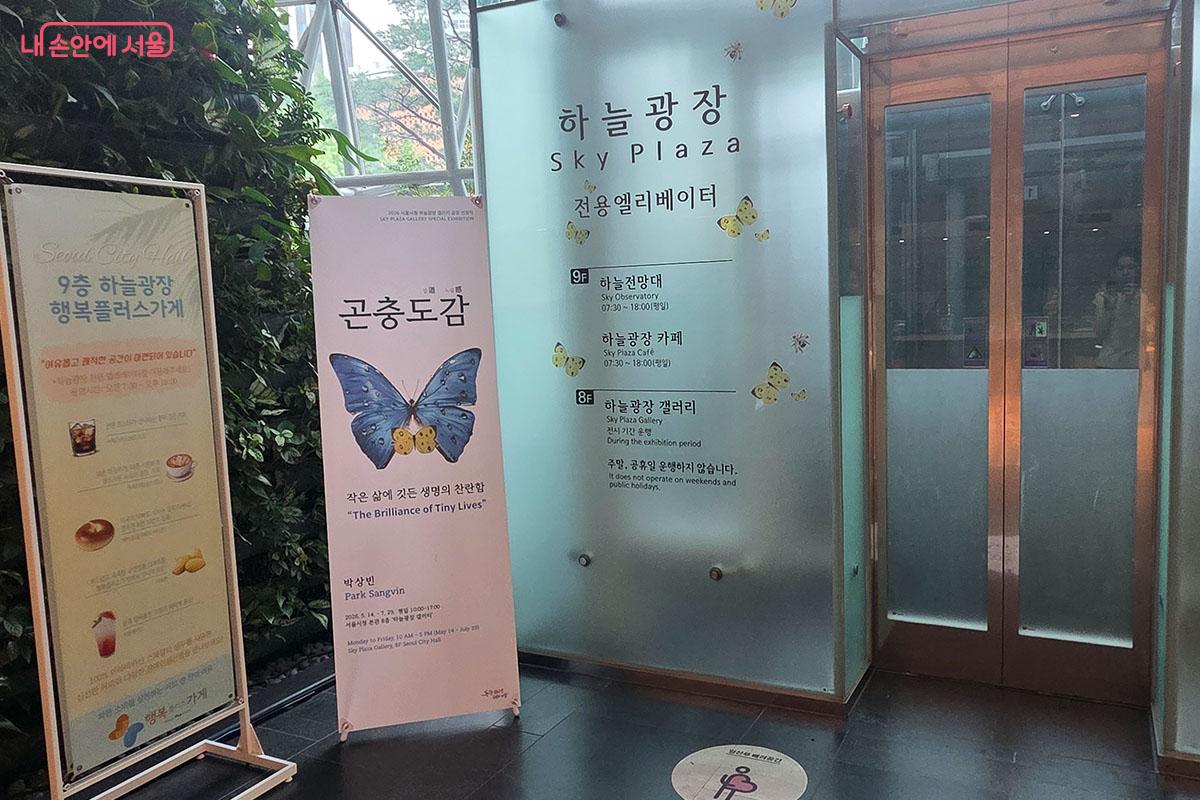 하늘전망대와 하늘갤러리로 이어지는 전용 엘리베이터 Ⓒ이다현