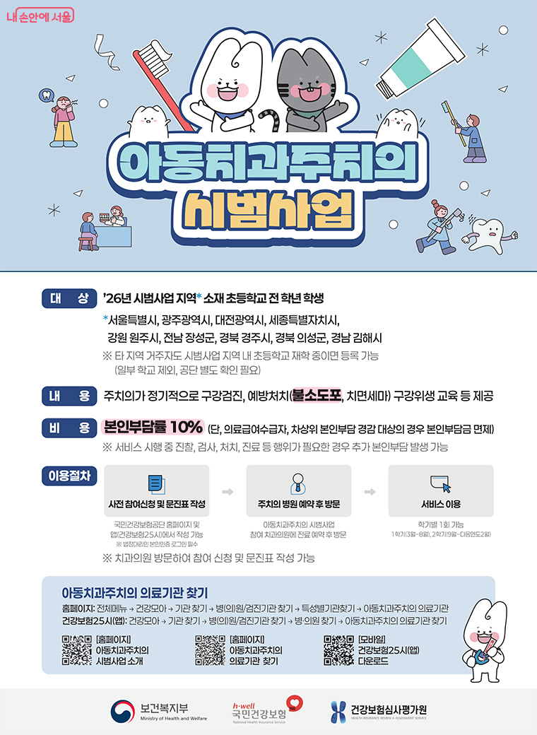 아동치과주치의 시범사업 포스터
