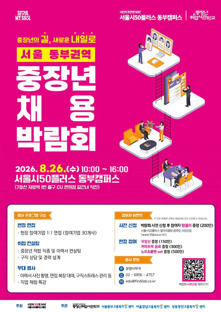 서울 동부권역 중장년 채용박람회 포스터