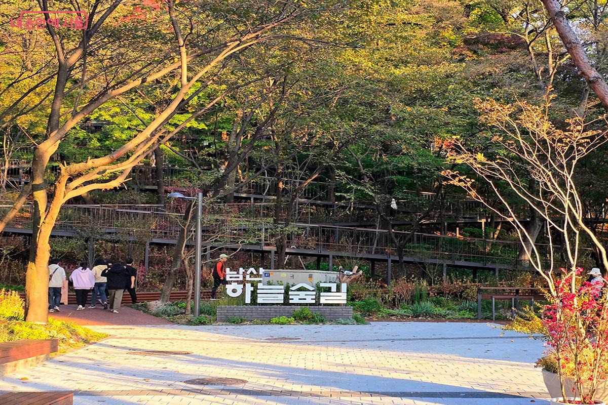 무장애 데크길인 '남산하늘숲길'로 편하게 남산의 자연 풍경을 즐길 수 있다. ©이정민