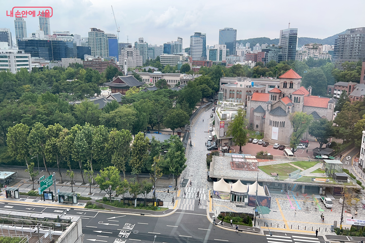 전망대에서 바라본 덕수궁 일대 &copy;백진숙