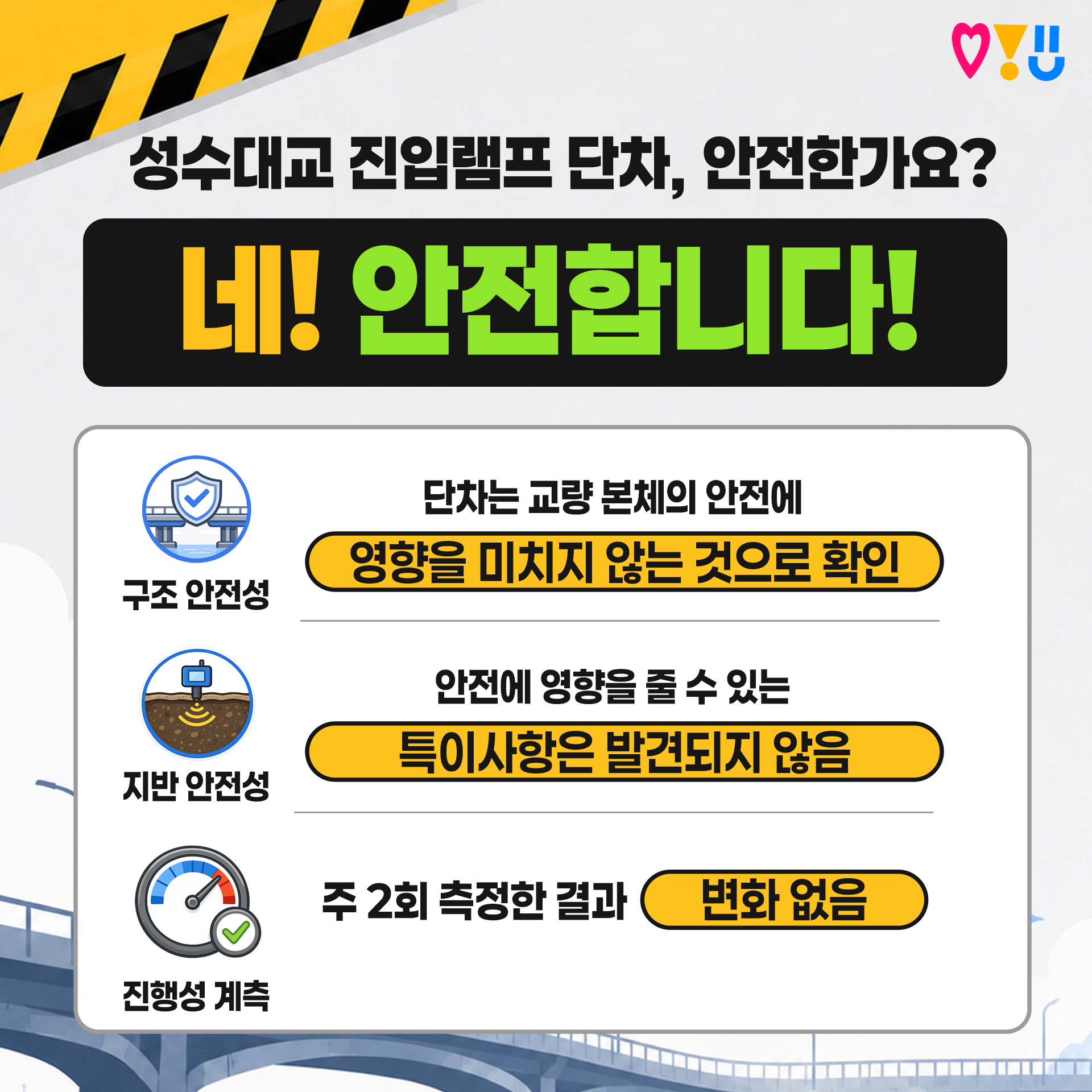 성수대교 진입램프 단차, 안전한가요?
네! 안전합니다!