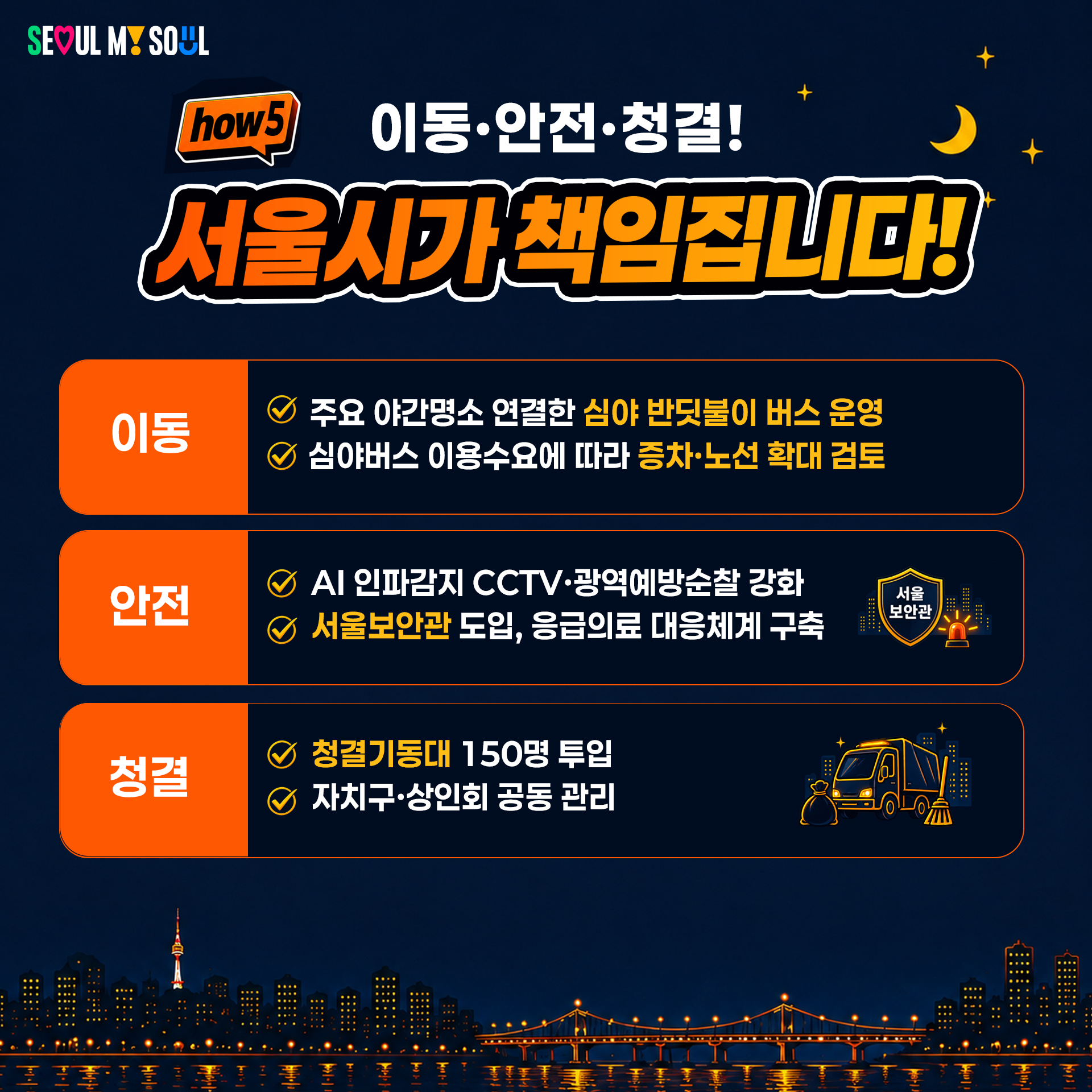 how5.  이동&middot;안전&middot;청결!  서울시가 책임집니다!