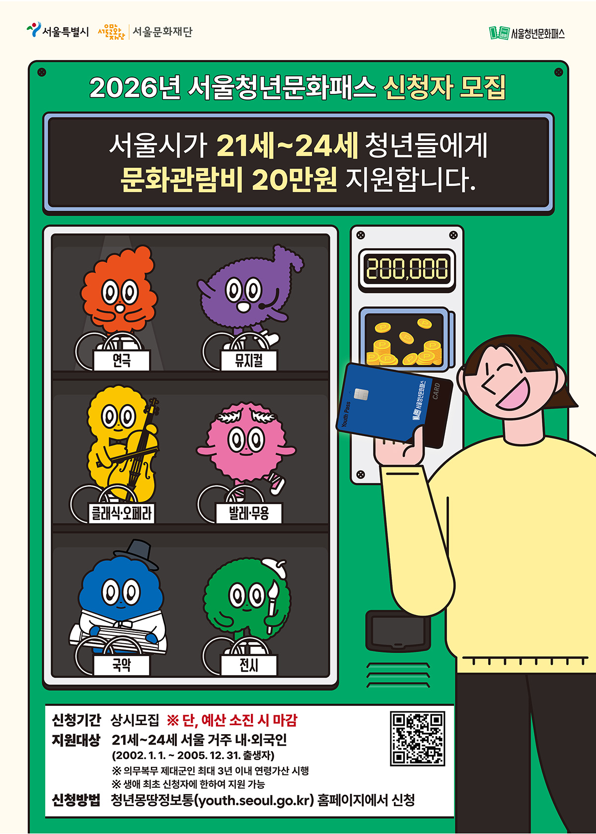 서울시가 ‘서울청년문화패스’ 지원을 확대한다.