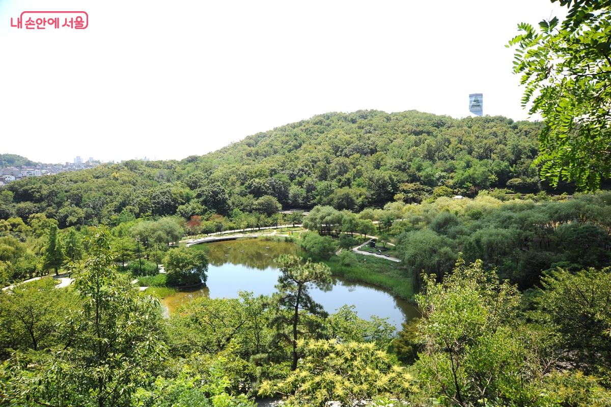 1호 전망대에 서면 월영지를 조망할 수 있다. &copy;조수봉