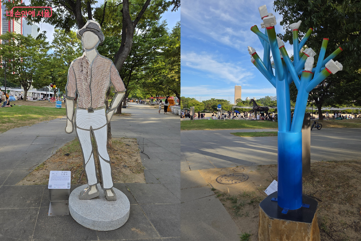  한강공원이 만들어 낸 작은 미술관의 색감 좋은 풍경 &copy;장미화