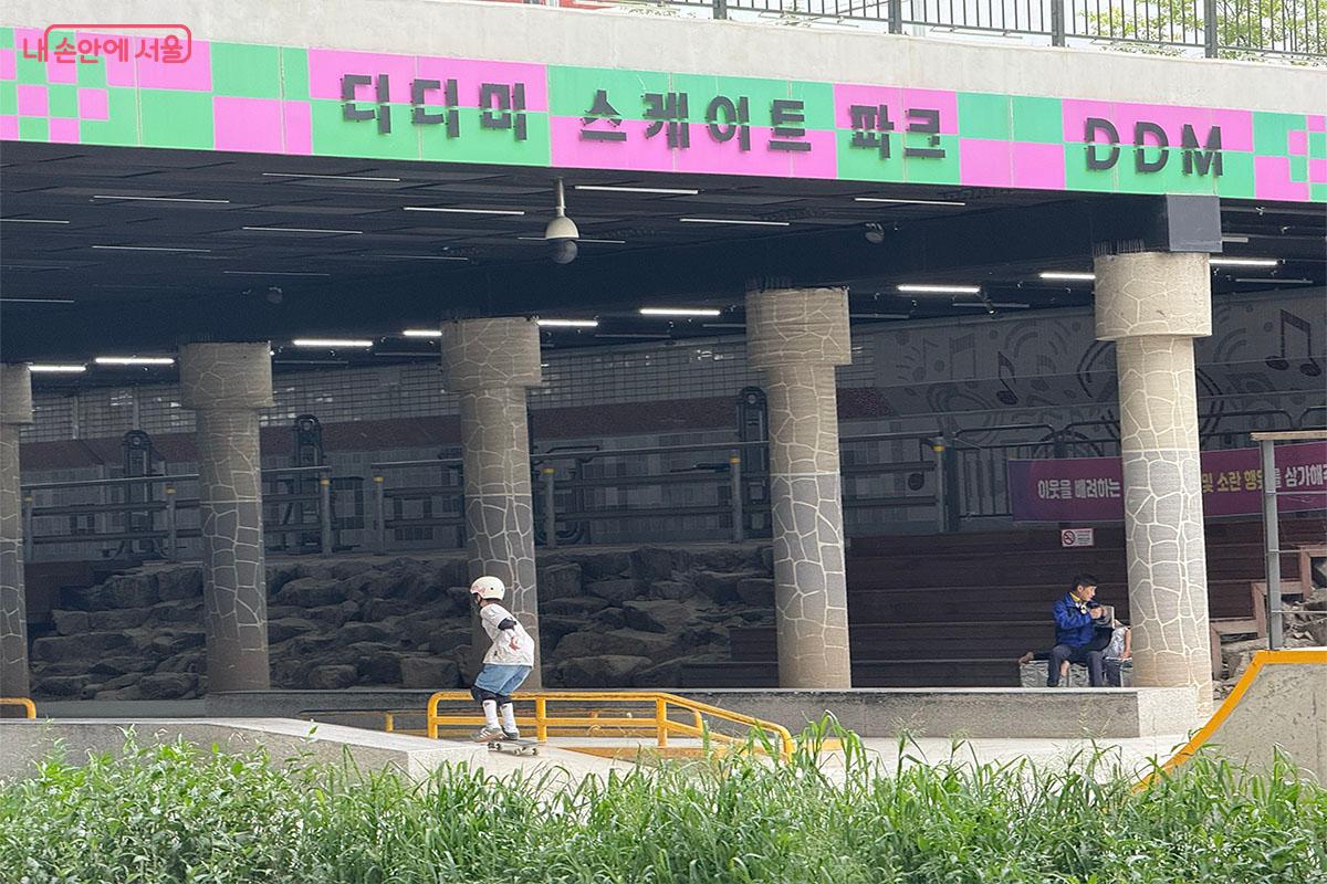 디디미 스케이트파크에서 보드를 즐기는 청소년 보더 ©송수아