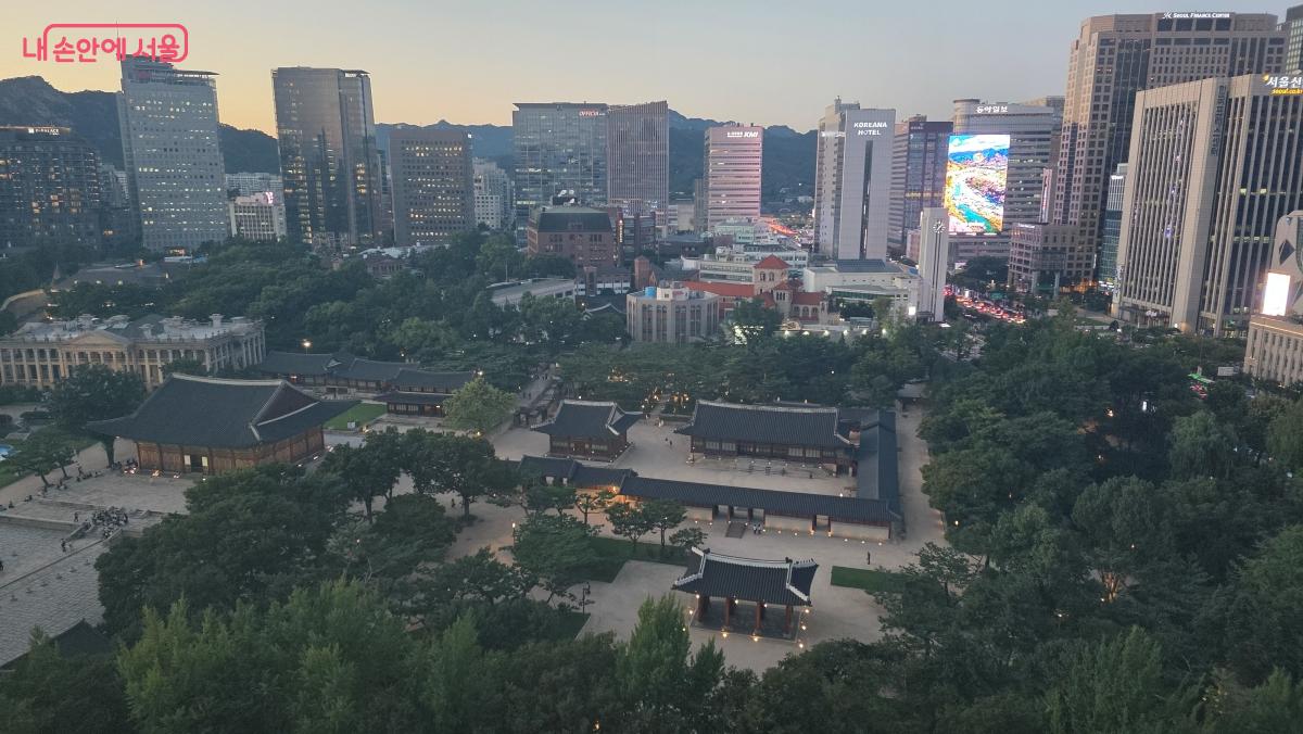 정동전망대에서 내려다본 덕수궁 궁궐 야경