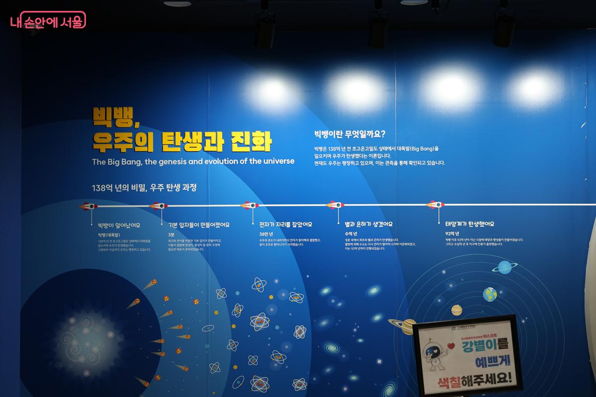 빅뱅과 별의 일생, 태양계와 우주 탐사 관련 전시를 볼 수 있는 '태양계 정거장' 전시실 ©박우영
