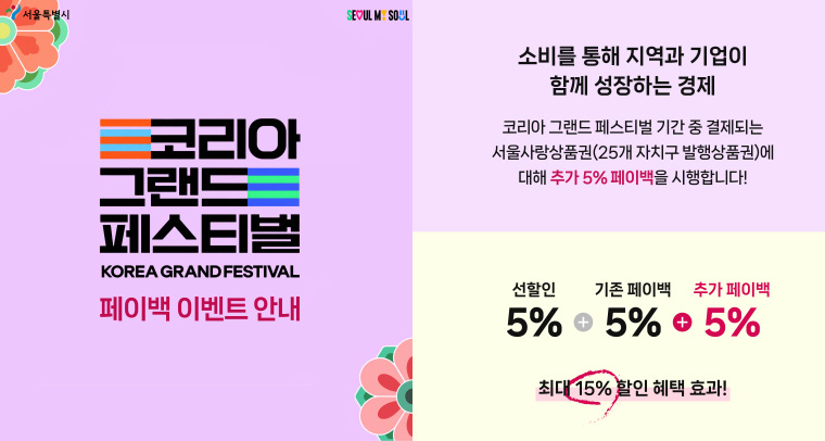 코리아 그랜드 페스티벌 추가 페이백 이벤트