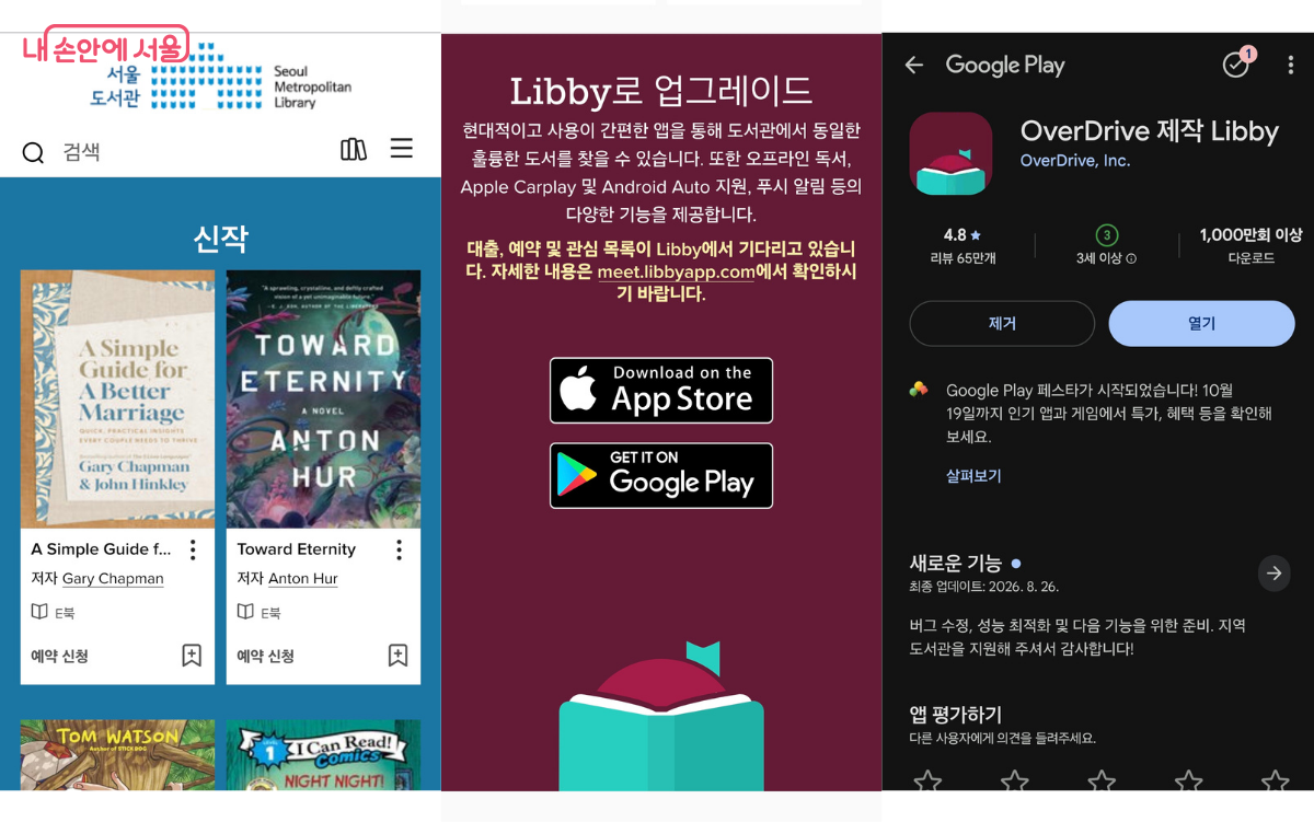 Libby 앱 다운로드 과정