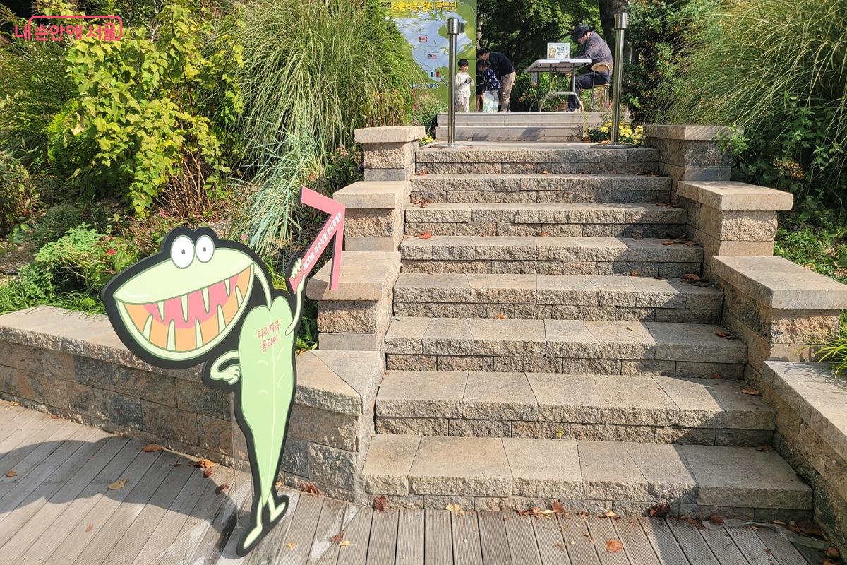 자바쓰 캐릭터를 따라 계단을 올라가면 식충식물 특별전 전시장이 나온다.
