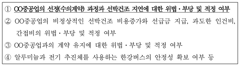 감사 청구 내용