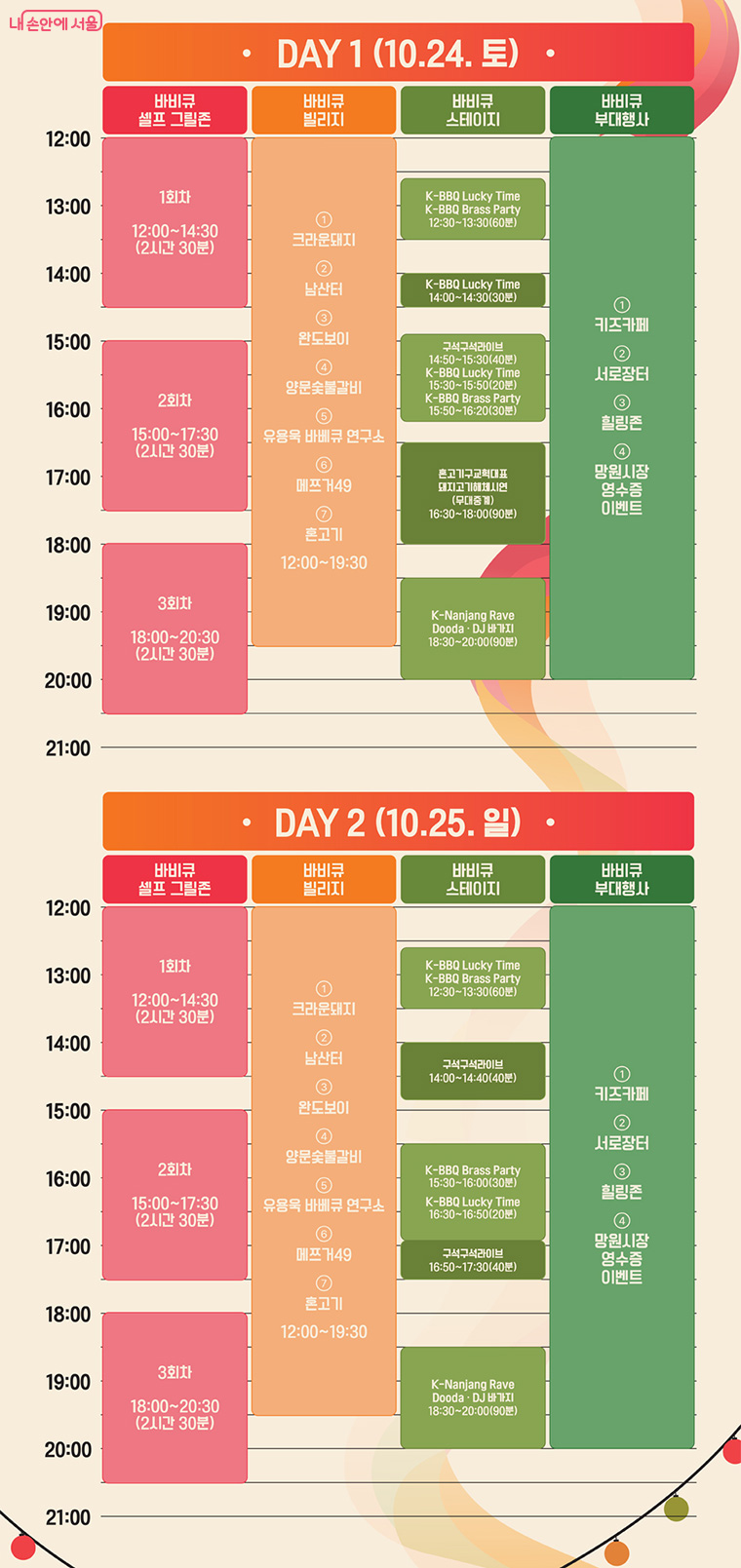 서울 바비큐 페스티벌 타임테이블