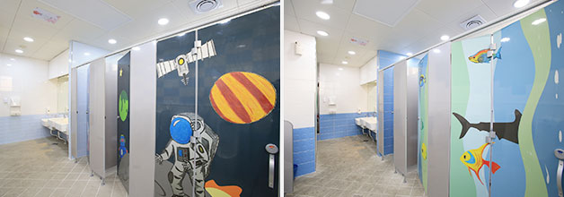 우주여행 화장실, 바다풍경 화장실