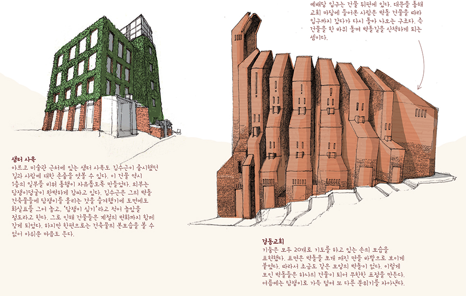 김수근 벽돌 건물
