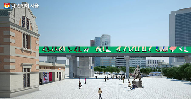 서울역고가 가림막 디자인