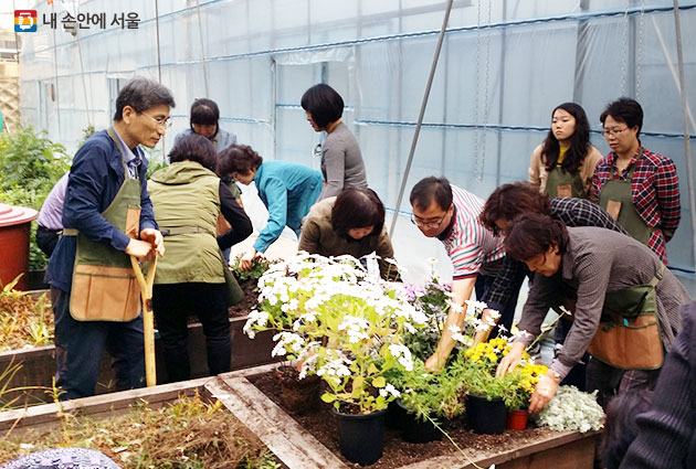 `서울, 꽃으로 피다` 캠페인 일환으로 올해 상반기에 실시한 '실내식물 가꾸기 교육현장