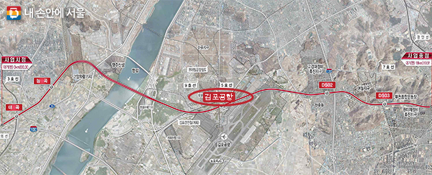 현재 공사 중인 대곡~소사 구간, 김포공항역을 이용해 서울 시내 이동이 편리해질 전망이다 (☞ 이미지 클릭 크게보기)