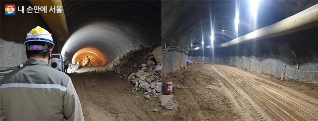 신림선 경전철 노선 터널 작업 모습