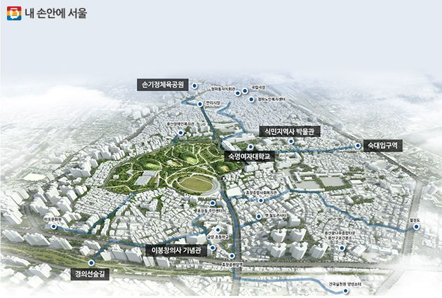 효창공원 주변과 연계계획 예시