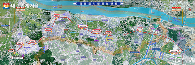 김포도시철도노선도 ©김포시청(☞ 이미지 클릭 크게보기) 