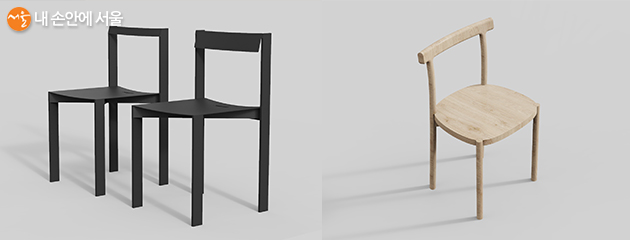 얇은 다리와 좌판이 특징인 철제 의자 Slim Chair(슬림 체어)