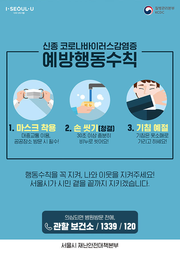 신종 코로나바이러스 감염증 예방행동수칙