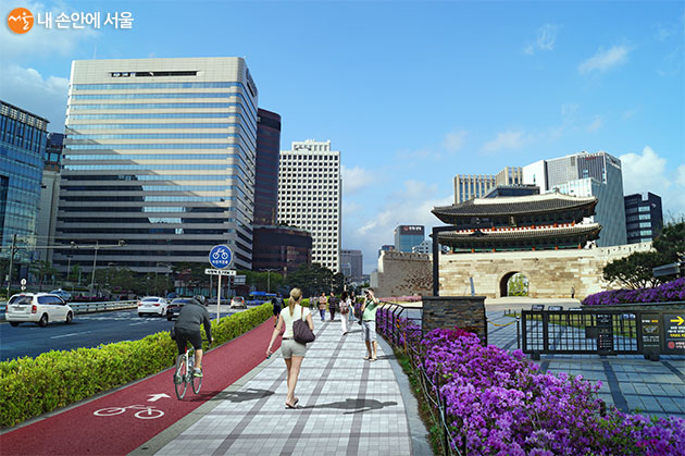서울시는 세종대로사거리~숭례문교차로~서울역 1.5km 구간의 도로공간재편사업을 추진한다 
