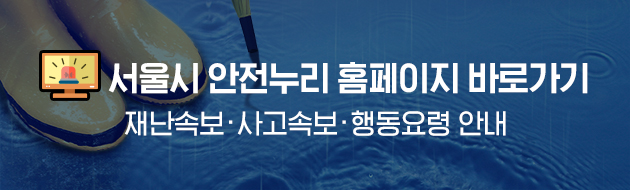 서울시 안전누리 홈페이지 바로가기 재난속보·사고속보·행동요령 안내