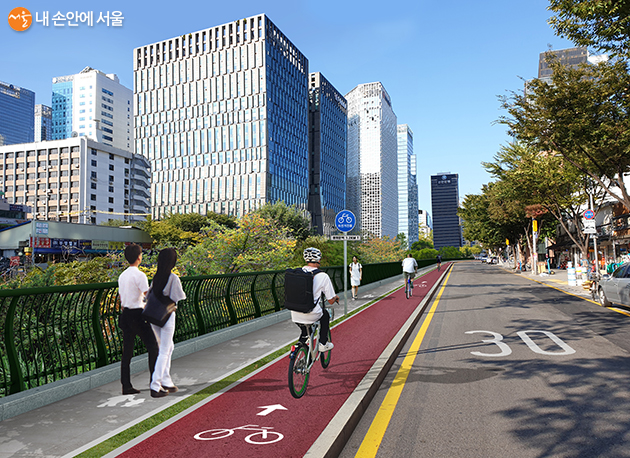 서울시는 오는 9월 7일부터 청계광장~고산자교 왕복 11.88㎞ 구간에 자전거전용도로를 조성할 계획이다