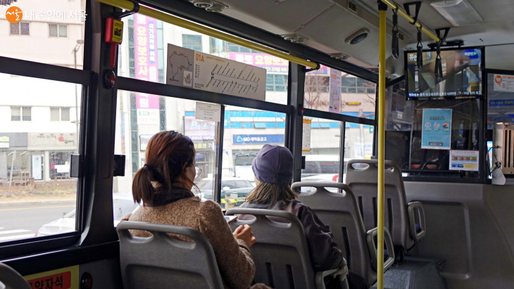 녹색순환버스는 저상버스로 일반 시내버스와 동일하게 이용할 수 있다. 