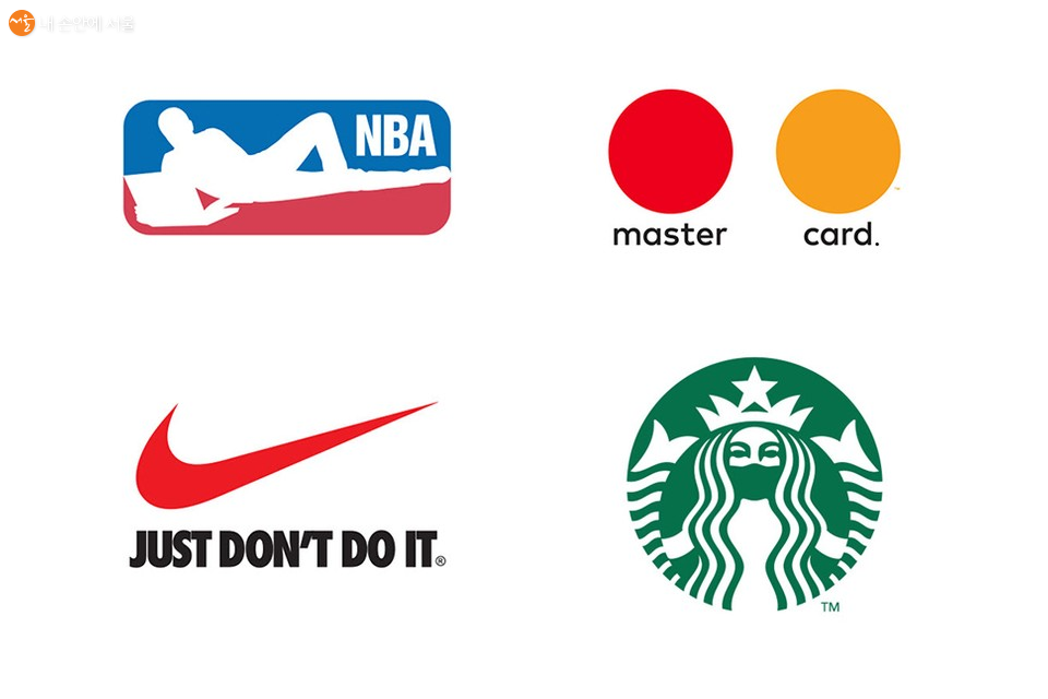 글로벌 브랜드들이 선보이는 재치있고 기발한 사회적 거리두기 로고의 모습