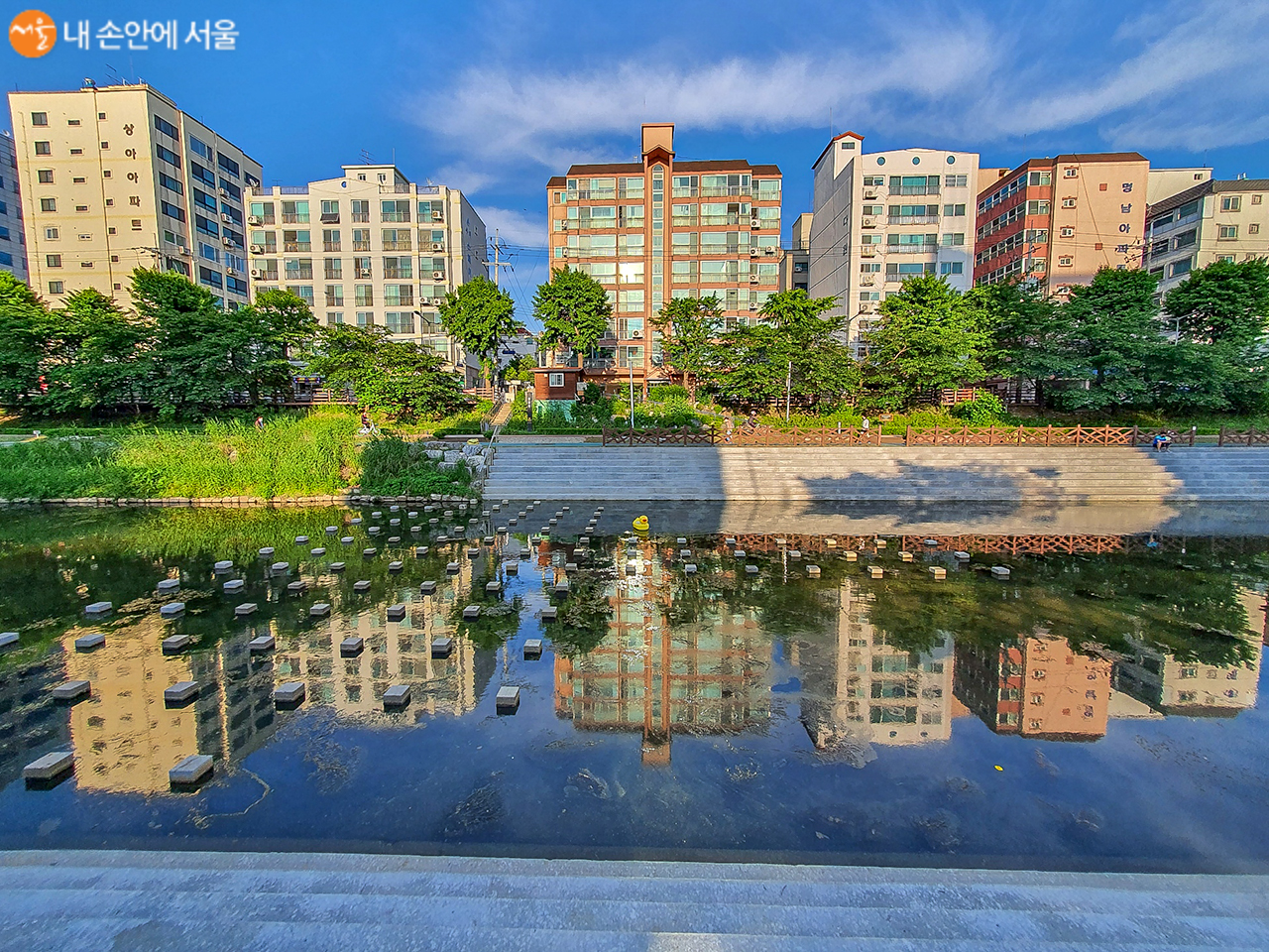 반영의 모습이 아름다운 불광천 