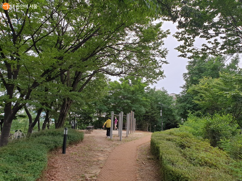 달맞이근린공원 정상에 설치된 철봉