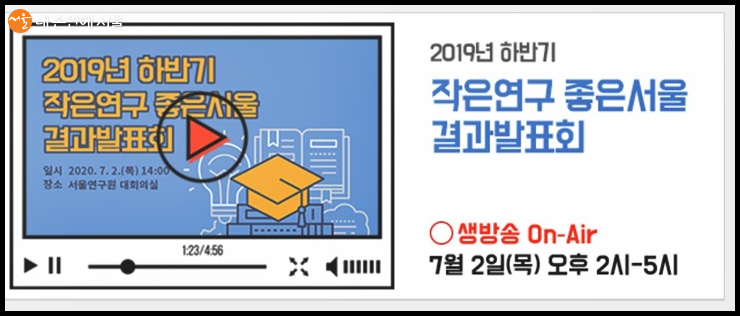 2019 하반기 작은연구 좋은 서울 결과발표회는 서울연구원 홈페이지에서 다시 볼 수 있다 ⓒ서울연구원