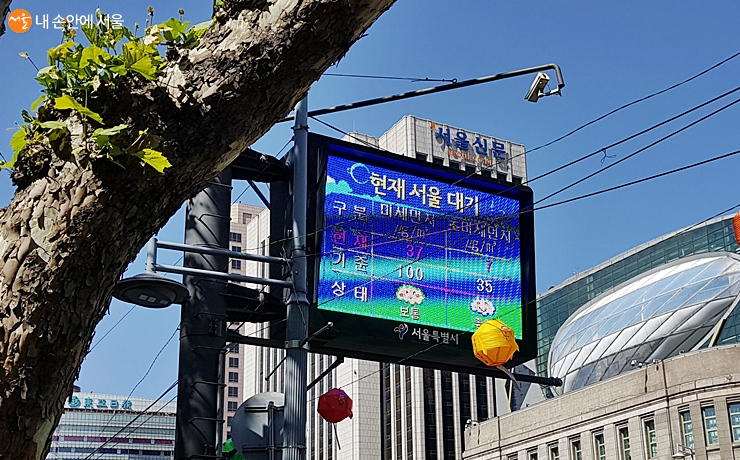 시청 앞 대기 전광판 