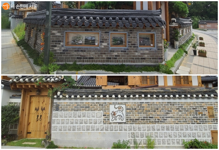 한옥 마을의 담장은 각자의 개성을 담고 있다.