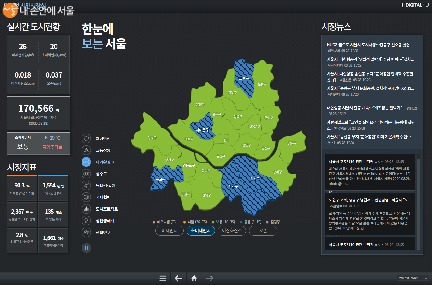 디지털 시민시장실 대기환경 상황 